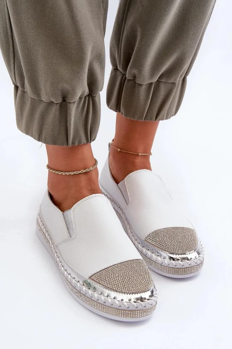 Discount Damskie buty S.Barski Skórzane Półbuty Damskie Na Platformie Białe D&A LR370