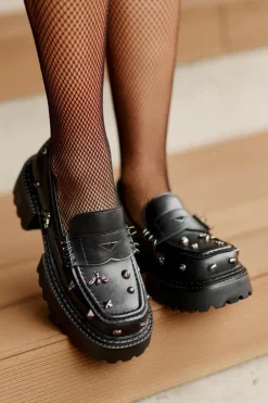 Best Damskie buty S.Barski Skórzane Półbuty Damskie Z Ozdobami D&A MR880-102 Czarne Czarny