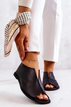 Boto Półbuty Skórzane*Skórzane Półbuty Na Suwak Nicole 2718/001 Czarne