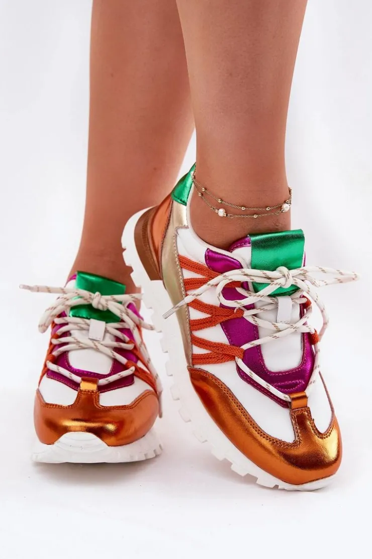 Artiker Buty Sportowe Na Platformie|Sneakersy Damskie*Skórzane Półbuty Sneakersy Damskie 56C1737 Multikolor Wielokolorowy