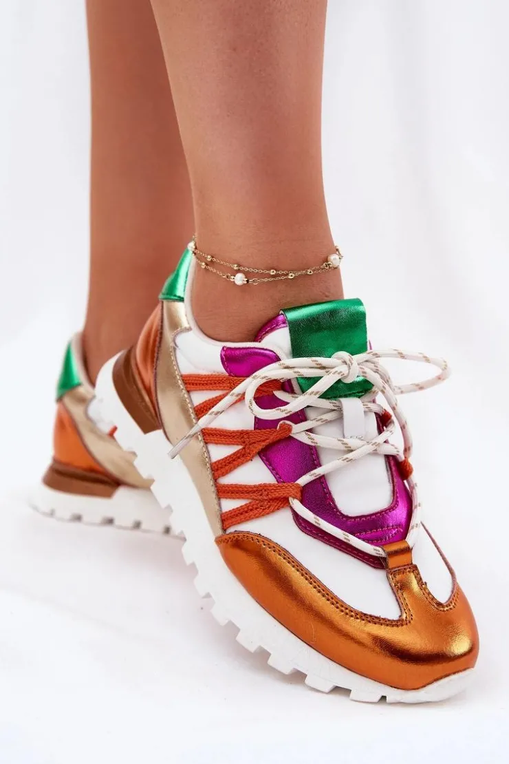 Artiker Buty Sportowe Na Platformie|Sneakersy Damskie*Skórzane Półbuty Sneakersy Damskie 56C1737 Multikolor Wielokolorowy