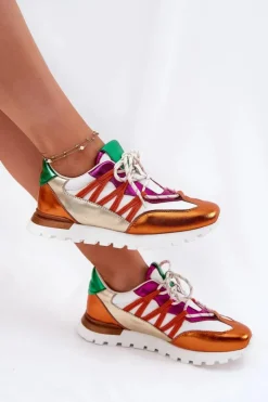 Artiker Buty Sportowe Na Platformie|Sneakersy Damskie*Skórzane Półbuty Sneakersy Damskie 56C1737 Multikolor Wielokolorowy
