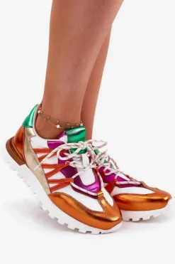 Artiker Buty Sportowe Na Platformie|Sneakersy Damskie*Skórzane Półbuty Sneakersy Damskie 56C1737 Multikolor Wielokolorowy