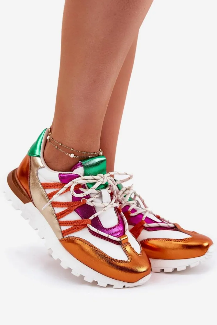 Artiker Buty Sportowe Na Platformie|Sneakersy Damskie*Skórzane Półbuty Sneakersy Damskie 56C1737 Multikolor Wielokolorowy