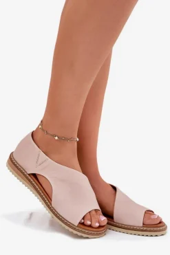 Damskie Artiker Skórzane Sandały Damskie 46C1018 Jasnoróżowe