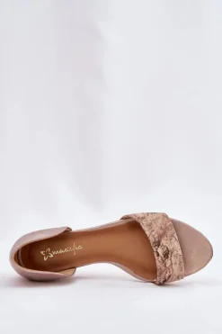 Damskie Maciejka Skórzane Sandały 01971-71 Złote