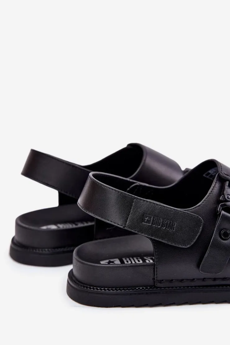 Big Star Shoes Skórzane Sandały Męskie Big Star RR174086 Czarne
