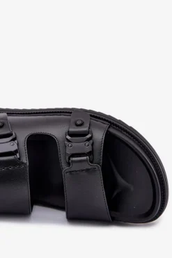 Big Star Shoes Skórzane Sandały Męskie Big Star RR174086 Czarne