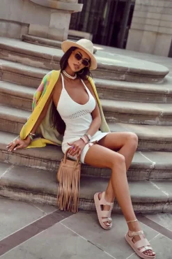 New Boto Skórzane Sandały Na Platformie Jasnoróżowe Tessy