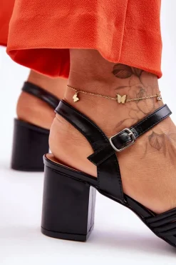 Boto Sandały Na Obcasie*Skórzane Sandały Na Słupku Czarne Meriel