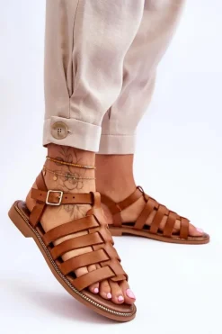 Best Boto Skórzane Sandały Z Paseczkami Brązowe Lemar Lawren