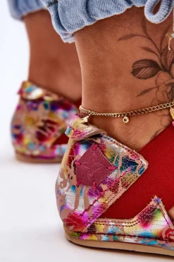 Clearance Maciejka Skórzane Sandały Ze Ściągaczem 03375-44 Różowe