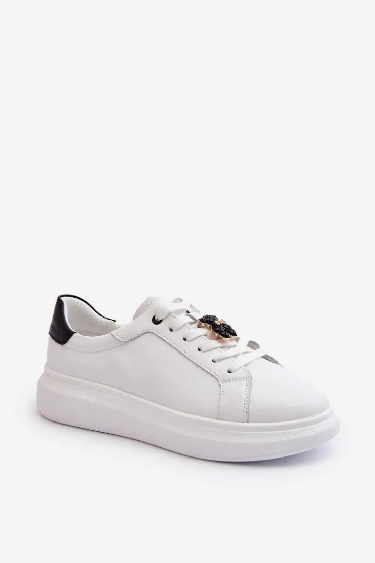 Damskie Buty damskie Vinceza Skórzane Sneakersy Damskie Z Misiem Białe Mirven