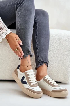 Buty damskie Vinceza Sneakersy Damskie*Skórzane Sneakersy Damskie Vinceza 7923 Beżowe