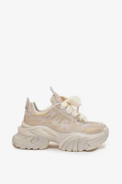 GOE Sneakersy Damskie*Skórzane Sneakersy Damskie SS2N4009 Złote