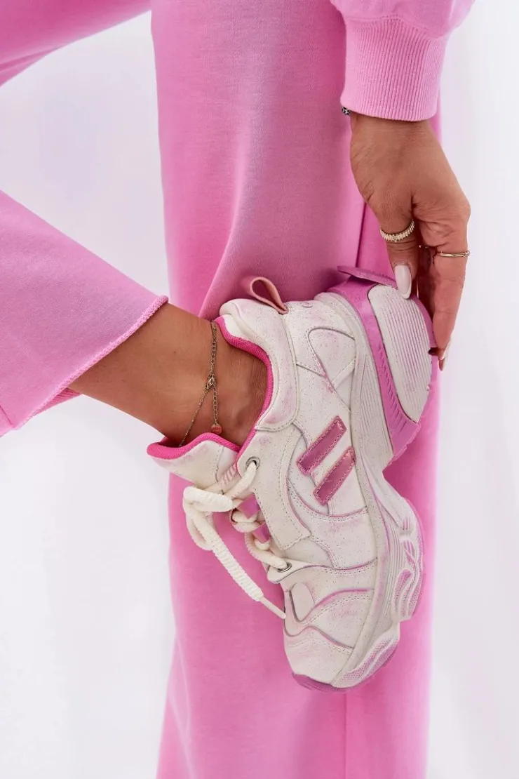 Damskie GOE Skórzane Sneakersy Damskie RR2N4038 Różowe