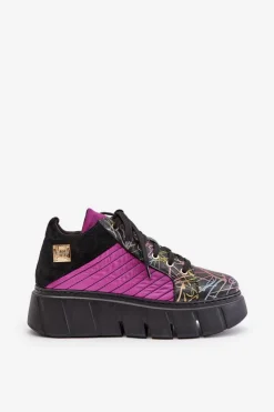 Maciejka Buty Sportowe Na Platformie*Skórzane Sneakersy Na Platformie 06767-15 Fuksja