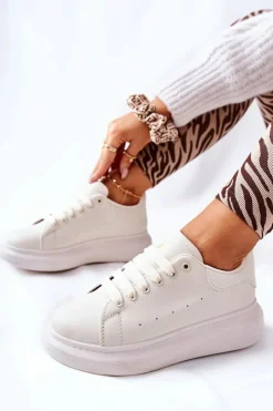 Damskie Boto Skórzane Sportowe Buty Na Platformie Beżowe Lemmy