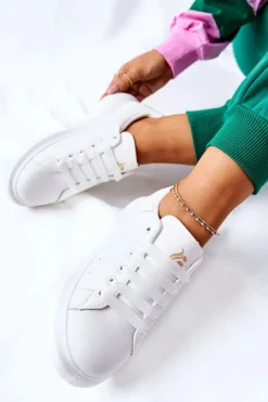 Damskie Boto Skórzane Sportowe Buty Na Platformie Białe Lemmy