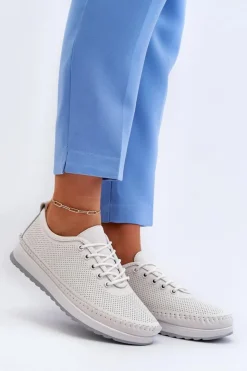 Damskie Buty damskie Vinceza Skórzane Sportowe Buty Trampki Damskie Białe Lalnai