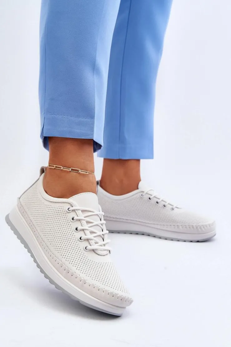 Damskie Buty damskie Vinceza Skórzane Sportowe Buty Trampki Damskie Białe Lalnai