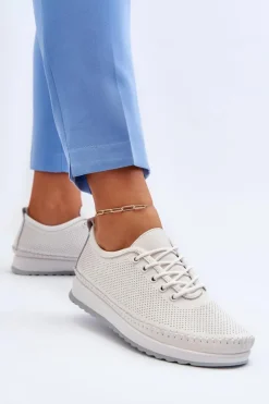 Damskie Buty damskie Vinceza Skórzane Sportowe Buty Trampki Damskie Białe Lalnai