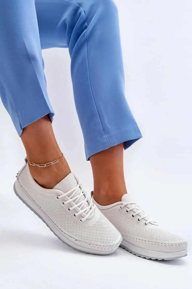 Damskie Buty damskie Vinceza Skórzane Sportowe Buty Trampki Damskie Białe Lalnai