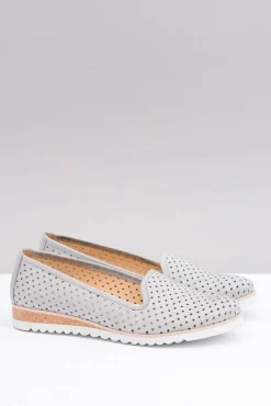 Boto Skórzane Szare Polskie Baleriny Lordsy Gabi