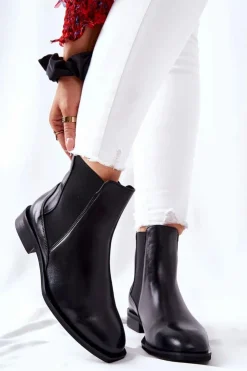 Online Laura Messi Skórzane Sztyblety Czarne 2353