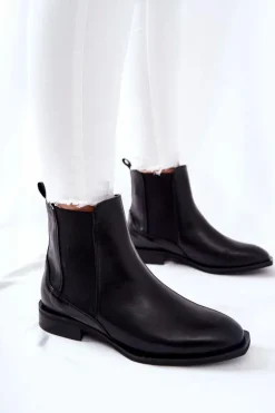 Online Laura Messi Skórzane Sztyblety Czarne 2353