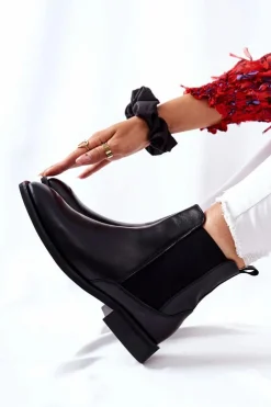 Online Laura Messi Skórzane Sztyblety Czarne 2353