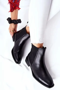 Online Laura Messi Skórzane Sztyblety Czarne 2353