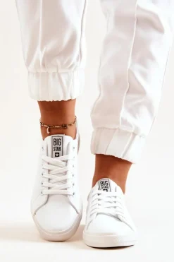 Damskie Big Star Shoes Skórzane Tenisówki Big Star JJ274311 Białe