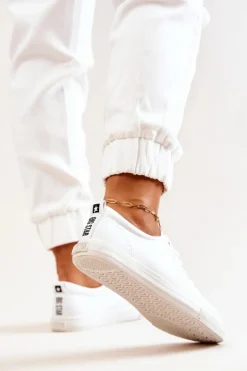 Damskie Big Star Shoes Skórzane Tenisówki Big Star JJ274311 Białe