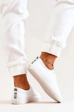 Damskie Big Star Shoes Skórzane Tenisówki Big Star JJ274311 Białe