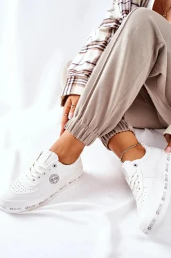 Discount Big Star Shoes Skórzane Tenisówki Na Platformie BIG STAR II274075 Białe