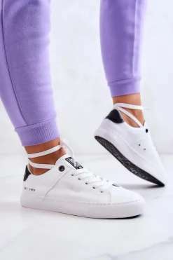 Big Star Shoes Trampki Damskie Big Star|Trampki Damskie Niskie*Skórzane Trampki Big Star JJ274211 Białe Biały