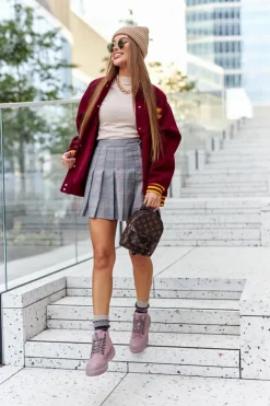 Damskie Big Star Shoes Skórzane Trapery Botki Big Star II274367 Różowe