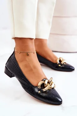 Boto Czółenka Na Słupku|Czółenka Klasyczne*Skórzane Wężowe Czółenka Czarne Elissabeth Zielony