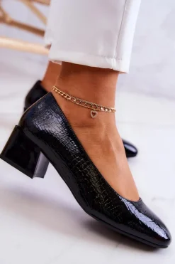 New Buty Sergio Leone Skórzane Wężowe Czółenka Czarne Mesquite