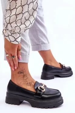 Damskie Boto Skórzane Wsuwane Mokasyny Damskie Czarne Albie