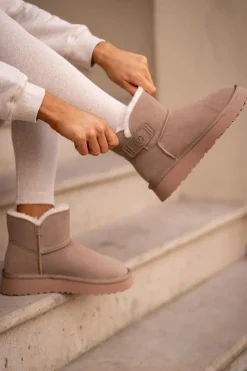 New Buty damskie Vinceza Skórzane Zamszowe Śniegowce Z Futerkiem Vinceza 97951 Beżowe