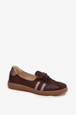 Zazoo Półbuty Skórzane|Barefoot*Skórzane Zamszowe Półbuty Damskie Typu Barefoot N1341 Czekoladowe Brązowy