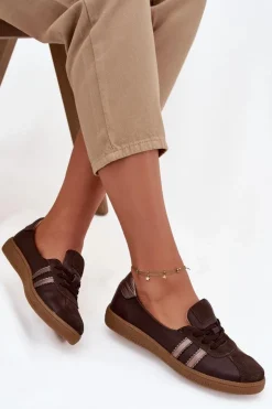 Zazoo Półbuty Skórzane|Barefoot*Skórzane Zamszowe Półbuty Damskie Typu Barefoot N1341 Czekoladowe Brązowy