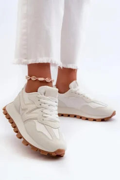 Hot Boto Sneakersy Buty Sportowe Damskie Białe Kalelia Biały