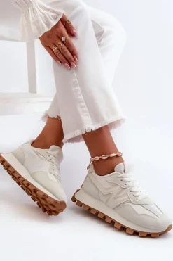 Hot Boto Sneakersy Buty Sportowe Damskie Białe Kalelia Biały