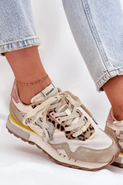 Damskie D.Franklin Sneakersy Buty Sportowe Damskie DFSH378006 Złote