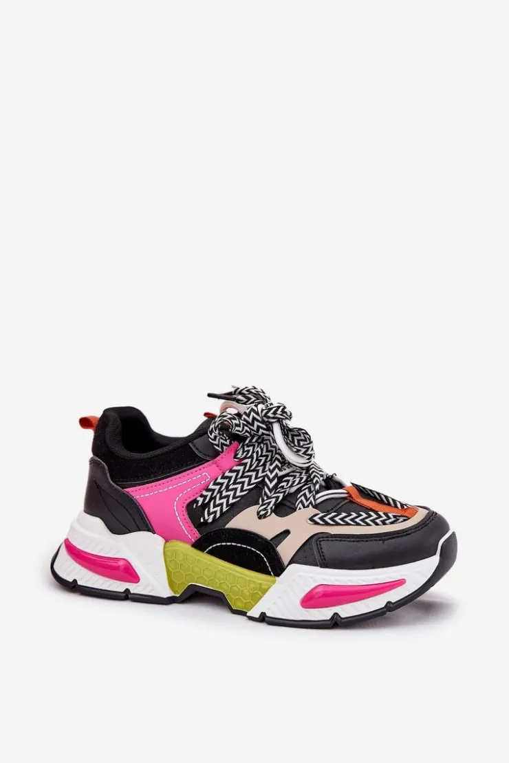 Best Boto Sneakersy Buty Sportowe Damskie Z Podwójnym Sznurowaniem Czarne Efobell