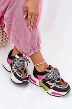 Best Boto Sneakersy Buty Sportowe Damskie Z Podwójnym Sznurowaniem Czarne Efobell