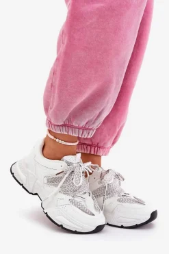 Online Boto Sneakersy Buty Sportowe Damskie Z Podwójnym Sznurowaniem Białe Efobell Biały